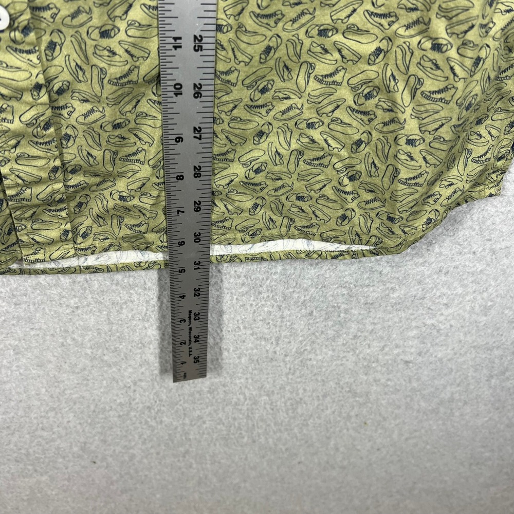 ROWM Button Up Shirt Mens XL Sage Green Sneaker Print Short Sleeve Cotton NWT - Picture 9 of 10